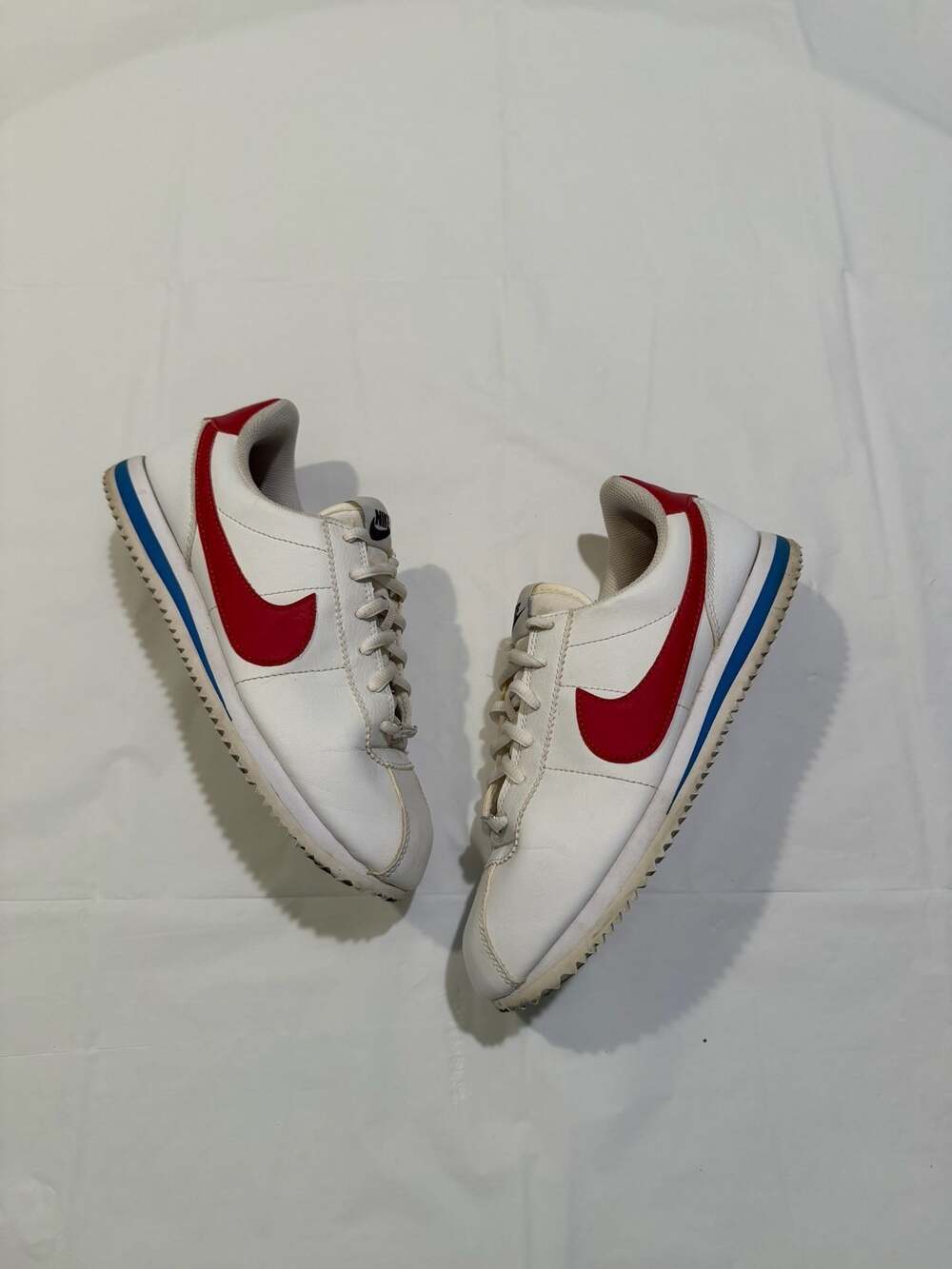 Nike Cortez Basic SL Sneakers Size 5.5y 7w White/Red/Blue (904764-103)